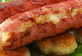 Roasted sausage with cheese