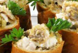 Chicken salad in bread cups