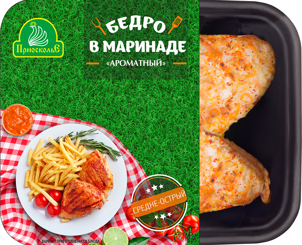 Бедро с кожей цыпленка-бройлера в маринаде