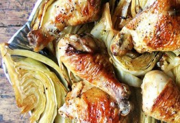 Капуста с курицей на гриле