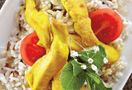 Маклюба (курица с рисом и овощами)