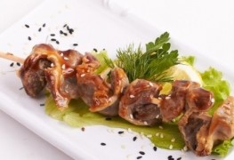 Шашлык из куриных желудков